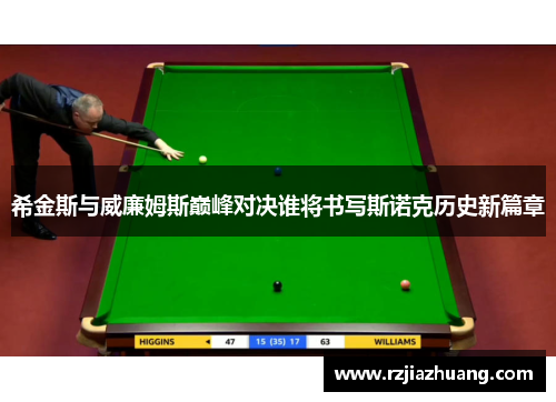 希金斯与威廉姆斯巅峰对决谁将书写斯诺克历史新篇章